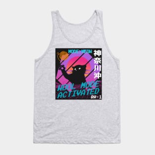 Vaporwave Aesthetic Style 80th Synthwave Cat Tank Top